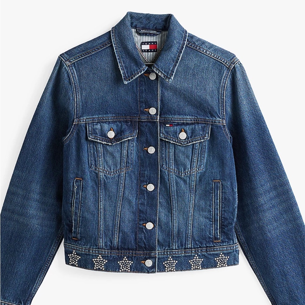 Tommy Hilfiger Metallic Stud Denim Trucker Jacket - Picture 9 of 9